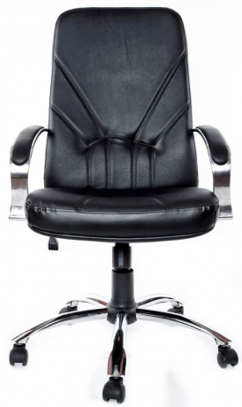 Офисное кресло руководителя Менеджер Хром экокожа черная
