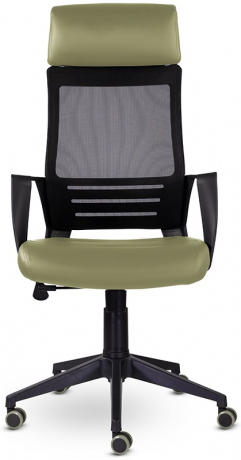 Ортопедическое компьютерное кресло Альт зеленый экокожа/сетка