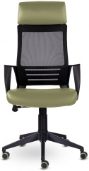 Ортопедическое компьютерное кресло Альт зеленый экокожа/сетка