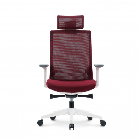 Кресло руководителя Norden Ruby красный/белый пластик