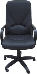 Кресло офисное Менеджер Стандарт кожа черная