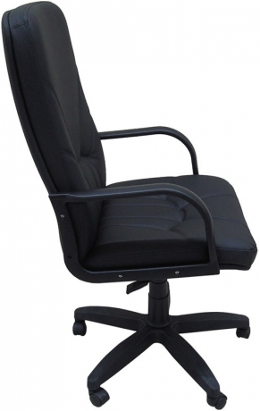 Кресло офисное Менеджер Стандарт кожа черная