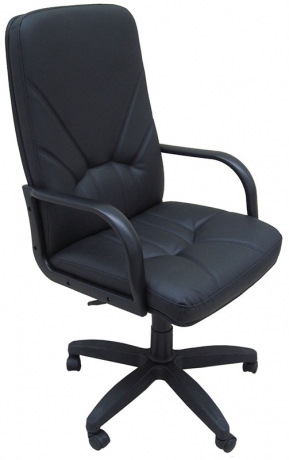 Кресло офисное Менеджер Стандарт кожа черная