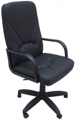 Кресло офисное Менеджер Стандарт кожа черная