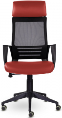 Ортопедическое компьютерное кресло Альт красный экокожа/сетка