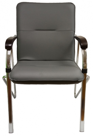 Стул офисный Самба Хром экокожа серый