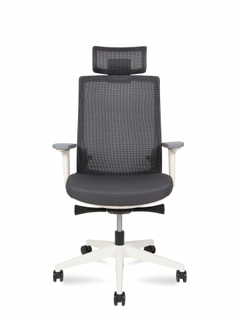 Кресло руководителя Norden Ruby серый/белый пластик