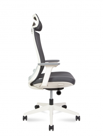 Кресло руководителя Norden Ruby серый/белый пластик