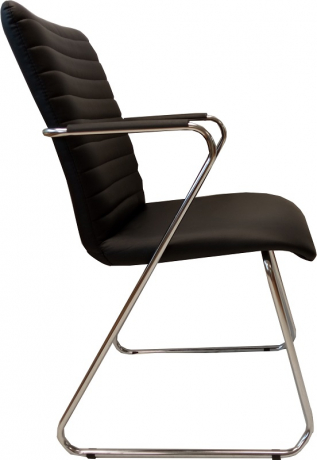 Стул офисный Task Chrome экокожа черная