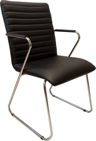 Стул офисный Task Chrome экокожа черная