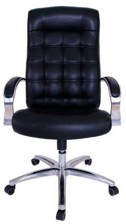 Офисное кресло руководителя Стиль Ультра Хром кожзам черный