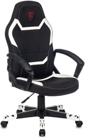 Кресло компьютерное игровое Zombie 10 черный/белый текстиль/экокожа