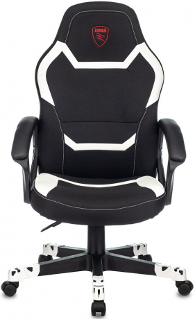 Кресло компьютерное игровое Zombie 10 черный/белый текстиль/экокожа