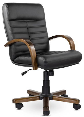 Офисное кресло UTFC Орион Н дерево кожа черная