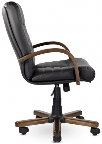 Офисное кресло UTFC Орион Н дерево кожа черная