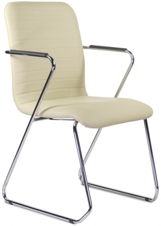 Стул офисный Task Chrome экокожа бежевая