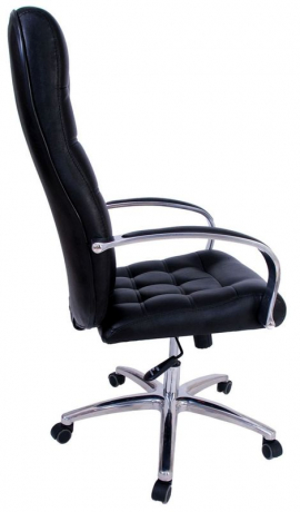 Офисное кресло руководителя Стиль Ультра Хром экокожа черная