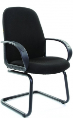 Офисное конференц-кресло с низкой спинкой Бюджет Ультра ткань черная
