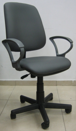 Компьютерное кресло Флеш FreeStyle Гамма-Grey экокожа серая