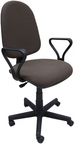 Кресло офисное компьютерное Престиж Самба ткань коричневая с черной точкой