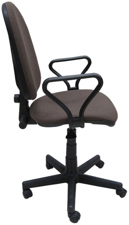 Кресло офисное компьютерное Престиж Самба ткань коричневая с черной точкой