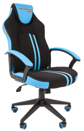 Игровое кресло Chairman Game 26 черный/голубой