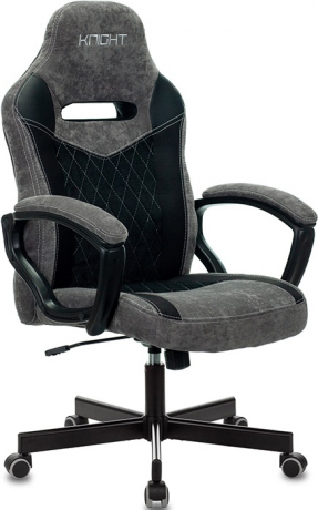 Кресло компьютерное игровое Zombie VIKING 6 KNIGHT ткань серый/черный