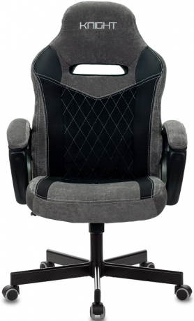 Кресло компьютерное игровое Zombie VIKING 6 KNIGHT ткань серый/черный