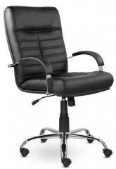 Офисное кресло UTFC Орион Н хром экокожа черная