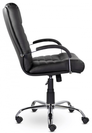 Офисное кресло UTFC Орион Н хром экокожа черная