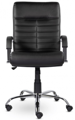 Офисное кресло UTFC Орион Н хром экокожа черная