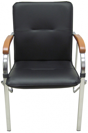 Стул офисный Самба Хром экокожа черный