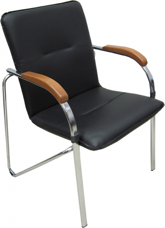 Стул офисный Самба Хром экокожа черный