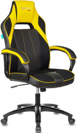 Кресло компьютерное игровое Zombie VIKING 2 AERO черный/желтый текстиль/экокожа