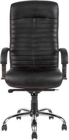 Офисное кресло руководителя Орион Хром кожа черная