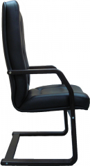 Офисное конференц-кресло Пилот Экстра кожа черная
