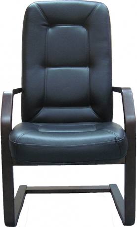 Офисное конференц-кресло Пилот Экстра кожа черная