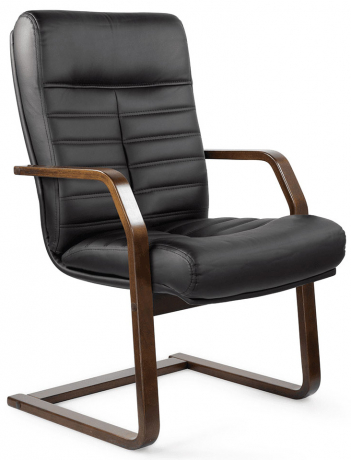 Конференц-кресло UTFC Орион Н/п дерево экокожа черная