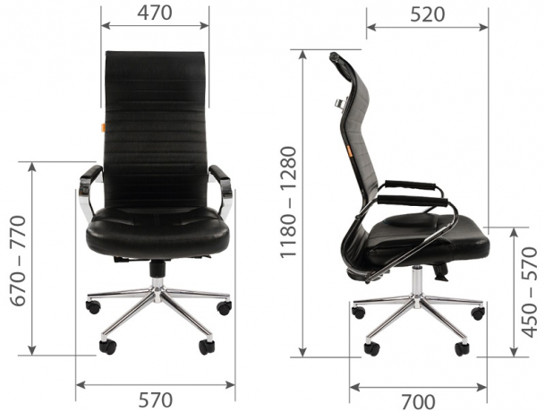 Ортопедическое офисное кресло Chairman 700 Эко черный