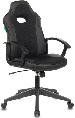 Кресло компьютерное игровое Zombie VIKING-11 черный текстиль/экокожа