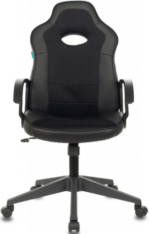 Кресло компьютерное игровое Zombie VIKING-11 черный текстиль/экокожа