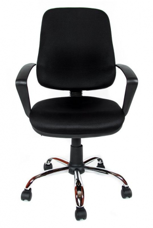 Компьютерное кресло Флеш Синхро Z Хром ткань-сетка черная