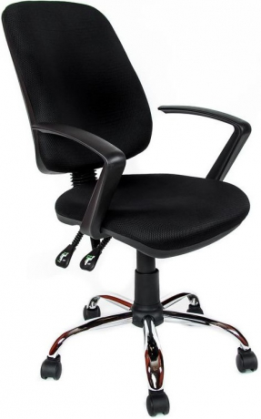 Компьютерное кресло Флеш Синхро Z Хром ткань-сетка черная