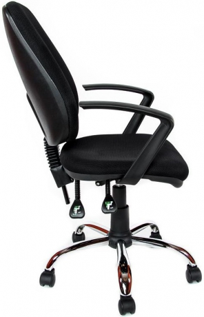 Компьютерное кресло Флеш Синхро Z Хром ткань-сетка черная