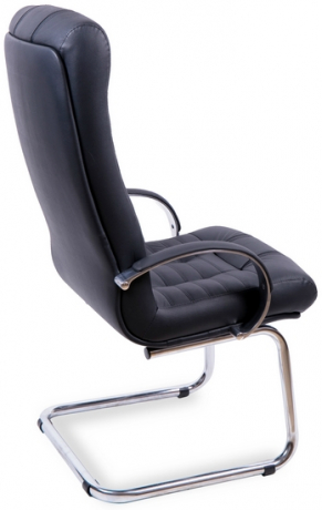 Офисное конференц-кресло Атлант Хром экокожа черная