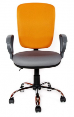 Компьютерное кресло Эмир FreeStyle Гамма-Grey Хром ткань-сетка оранжевая/серая