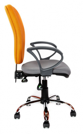 Компьютерное кресло Эмир FreeStyle Гамма-Grey Хром ткань-сетка оранжевая/серая