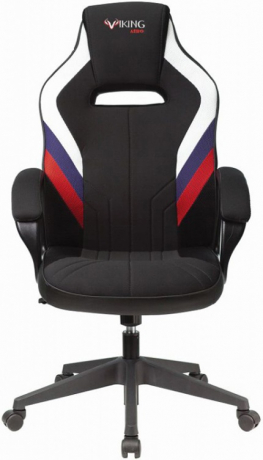 Кресло компьютерное игровое Zombie VIKING 3 AERO белый/синий/красный сиденье черный текстиль/экокожа