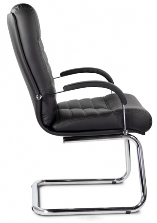 Конференц-кресло UTFC Орион Н/п хром кожа черная