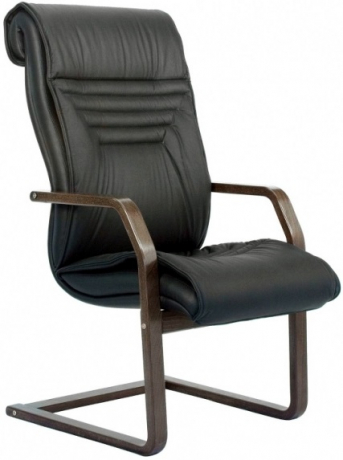 Офисное конференц-кресло Вип Экстра кожа черная